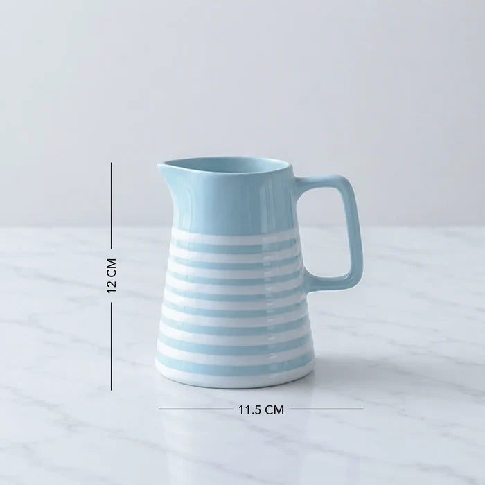 Blue stripes ceramic jug - small