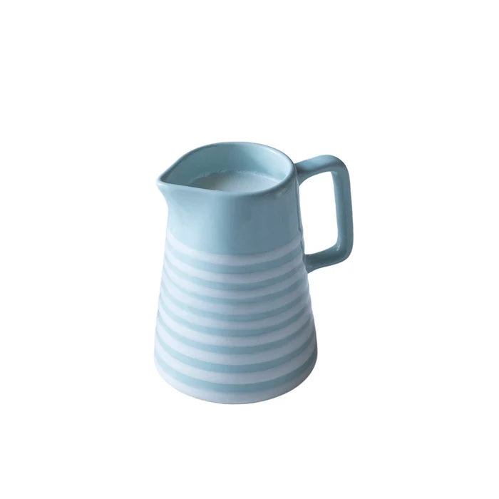 Blue stripes ceramic jug - small