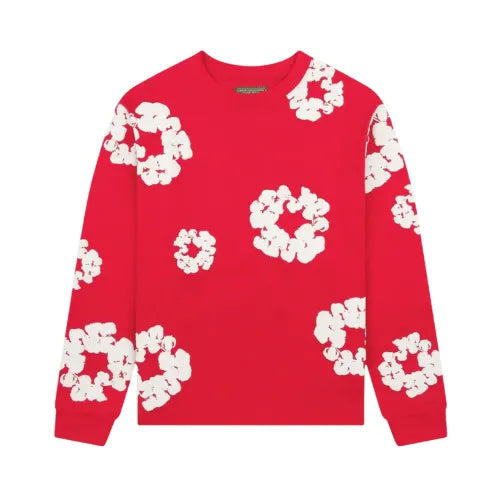 Bluzka Denim Tears Long Sleeve Cotton Wreath T-shirt Red DENIM TEARS Bluzy