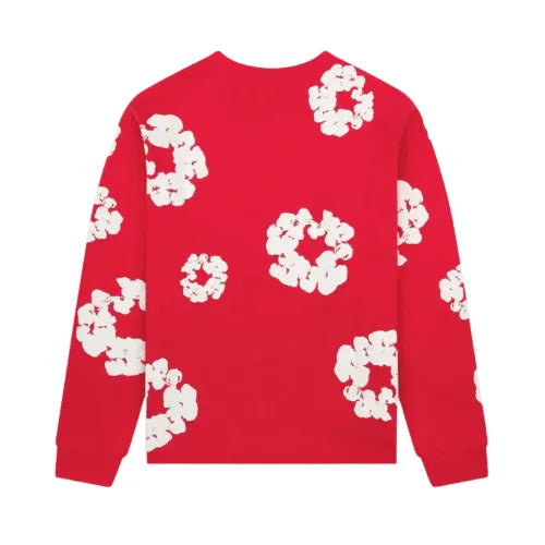 Bluzka Denim Tears Long Sleeve Cotton Wreath T-shirt Red DENIM TEARS Bluzy