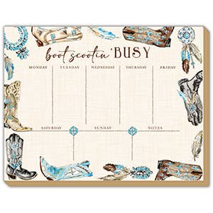 Boot Scootin' Busy Turquoise and Brown Boots Luxe Planner