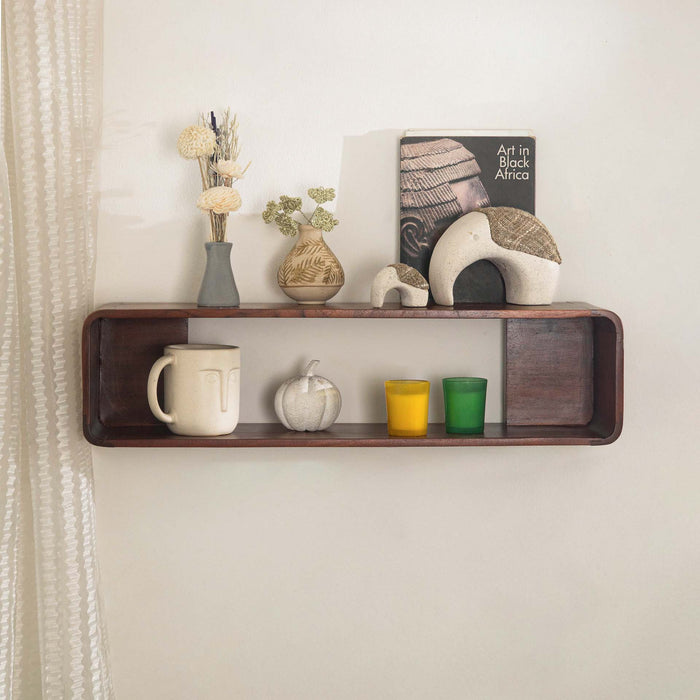 Boxy Wooden Wall Shelf