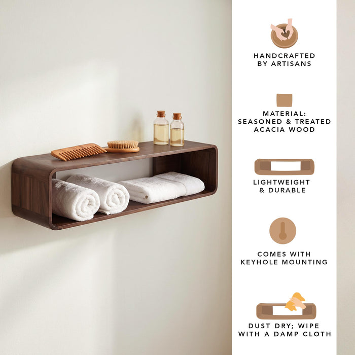 Boxy Wooden Wall Shelf