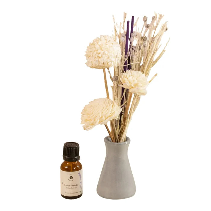 breathe & bloom vase and diffuser set - french lavender