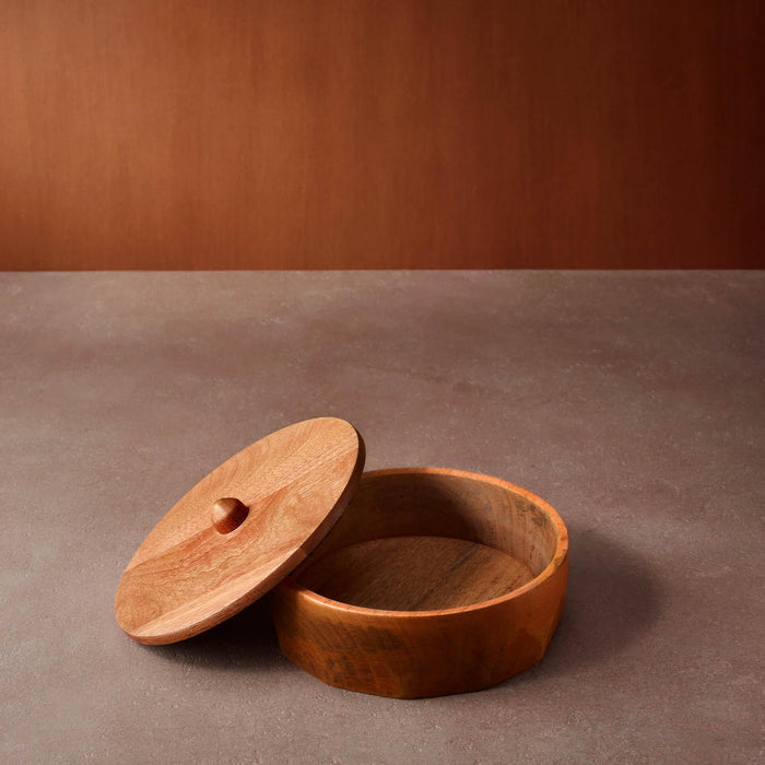Brown Mango Wood Roti Box