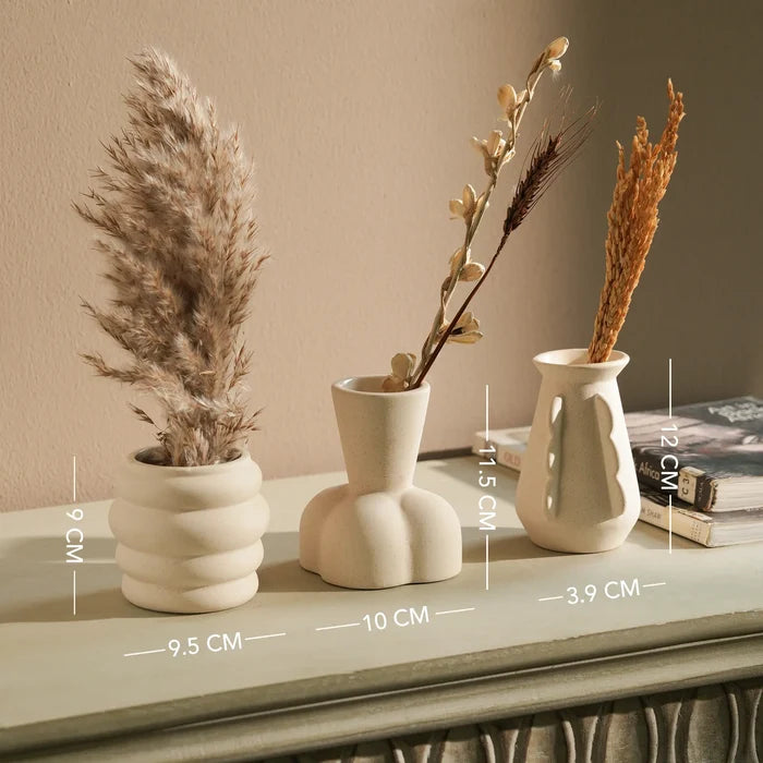 Bud blooms mini ceramic vase set of 3
