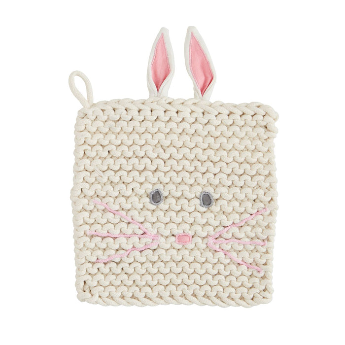 Bunny Crochet Trivet in Pink or Blue