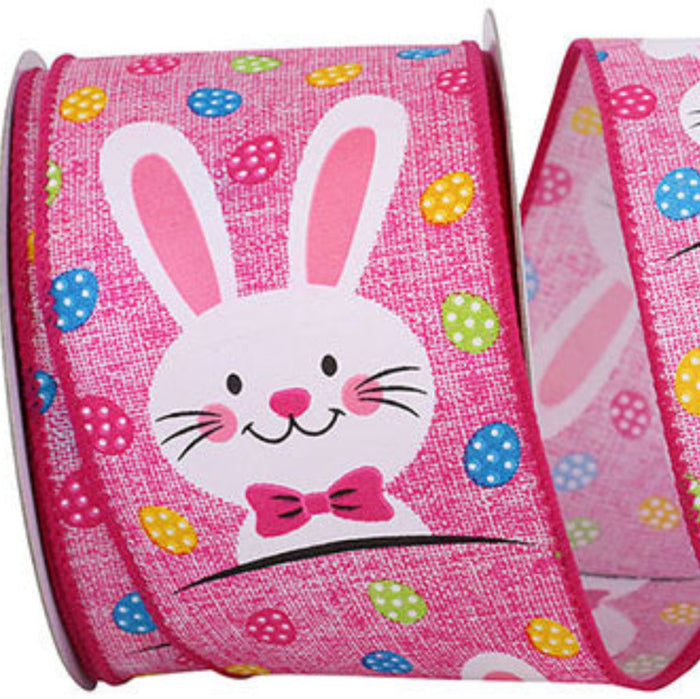 Bunny Face and Multi Egg Ribbon 2.5” X 10YD