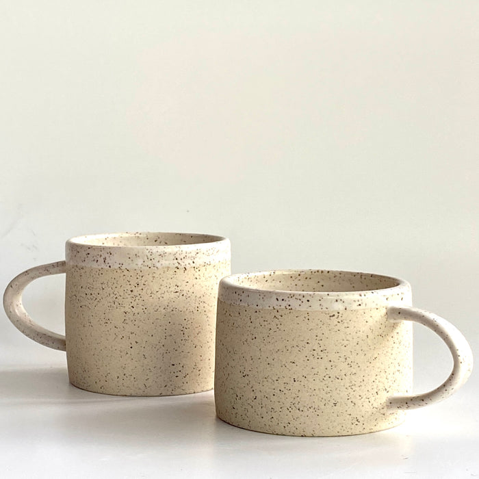 California Coast White Speckle Modern Mug