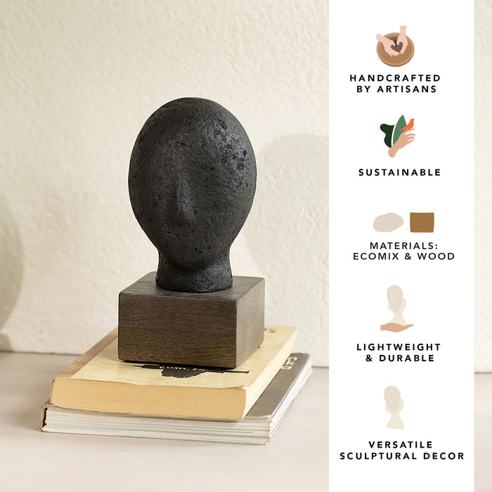 Calm Face Ecomix Sculpture - Black