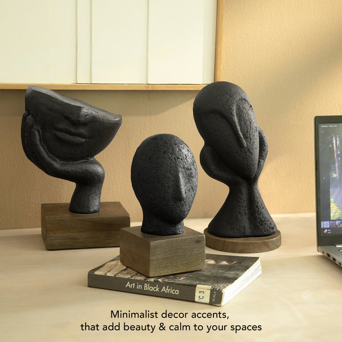 Calm Face Ecomix Sculpture - Black