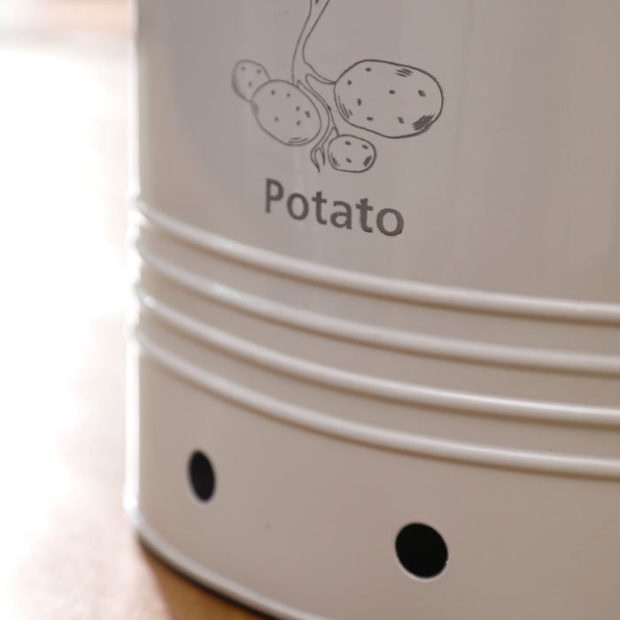 Canny Potato Storage Barrel With Wooden Lid