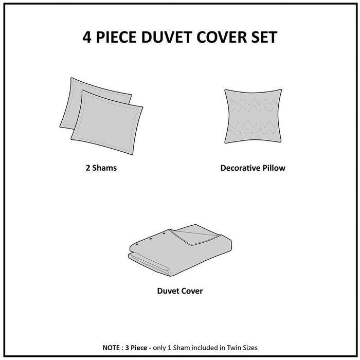 Cassie Watercolor Tie Dye Duvet Cover Set with Throw Pillow Doba