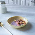 Ceramic Cereal Bowl Polka Dots Lemon