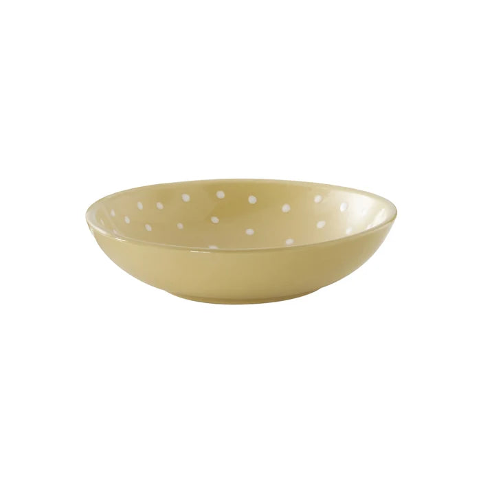 Ceramic Cereal Bowl Polka Dots Lemon