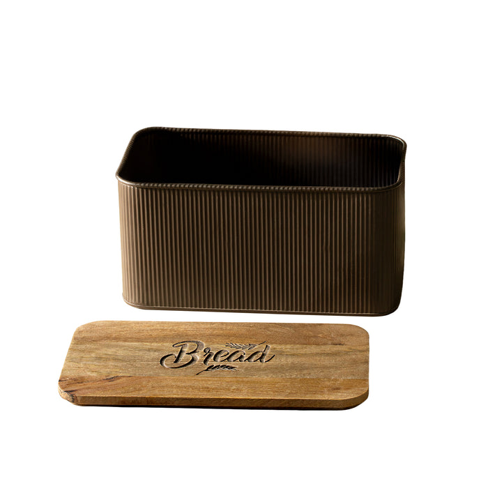 Charcoal Brown Bread Box with Lid