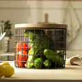 Charcoal Brown Twine Wire Basket (tall)