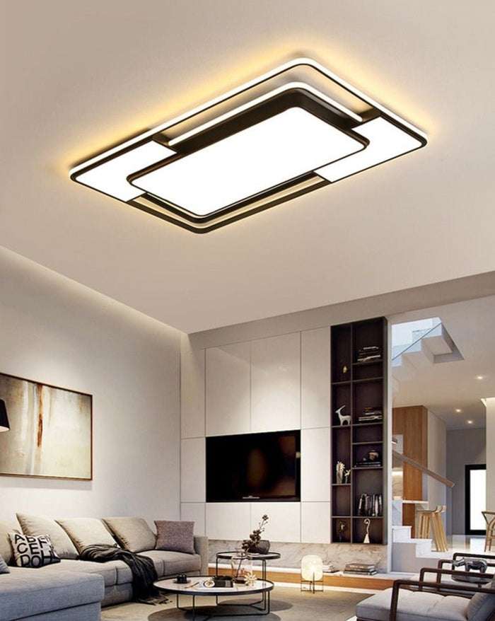 Chelix Ceiling Light - 35.4" x 23.6" x 2" / 90cm x 60cm x 5cm - 98W / Cool White - Without Remote - Level Decor