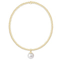 classic gold 2mm bracelet - classic pearl 8mm charm