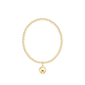 Classic Gold 3mm Bracelet - Classic Gold 10mm Charm
