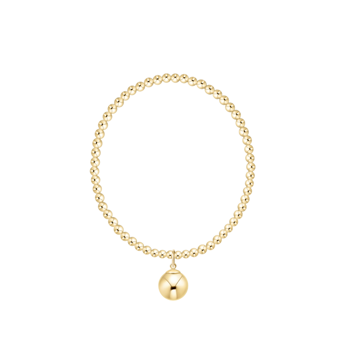 Classic Gold 3mm Bracelet - Classic Gold 10mm Charm