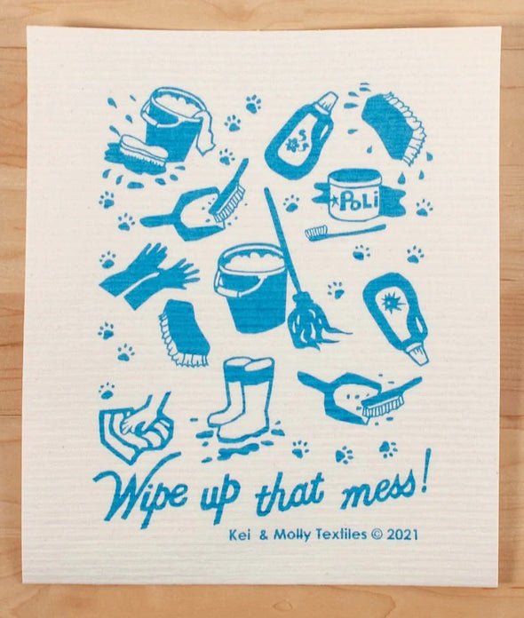 Compostable Sponge Cloth: LARGE Wipe Up That Mess!