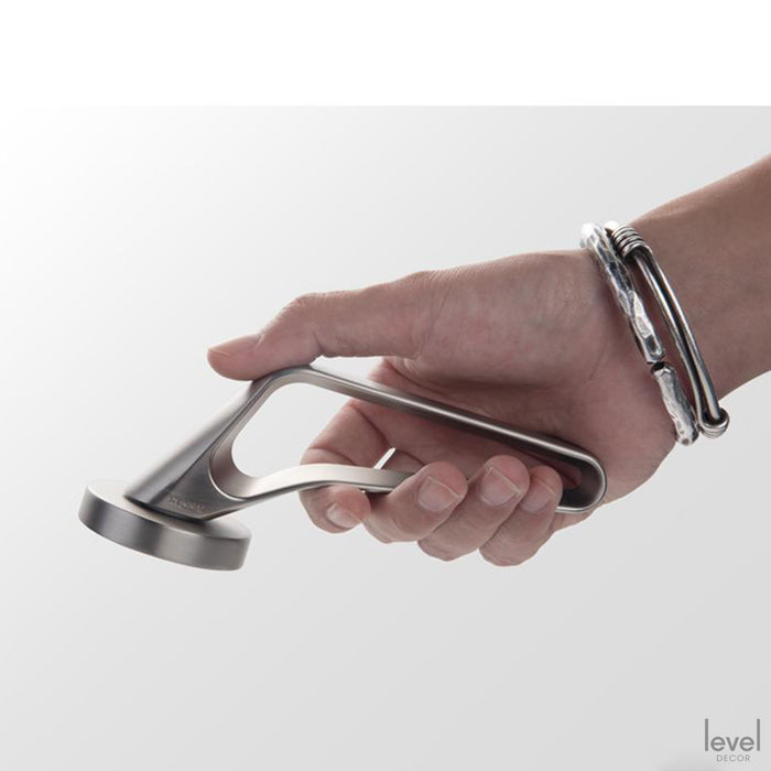Contemporary Nickel Door Handle - Level Decor