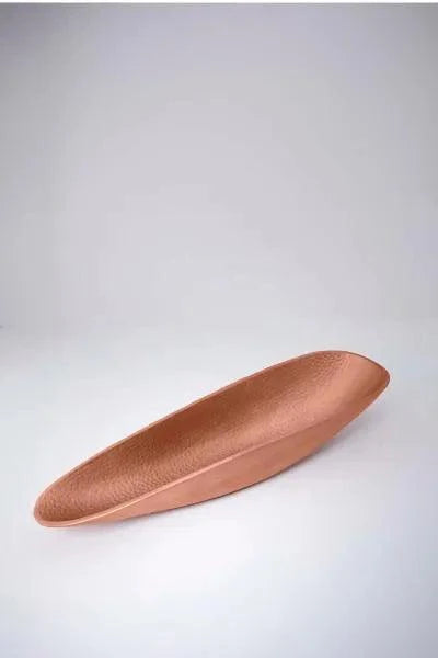 Copper Hammered Metal Platter - ellementry