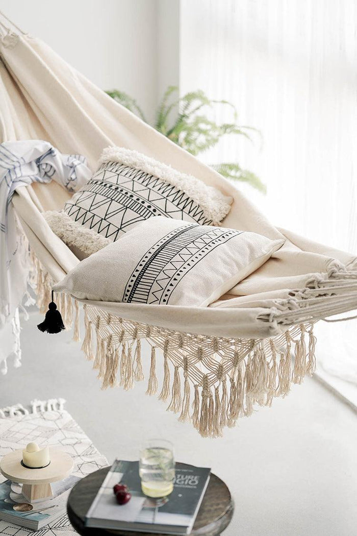 Cozy Days Boho Macrame Fringed Hammock for Two - Divine Heart L.A.