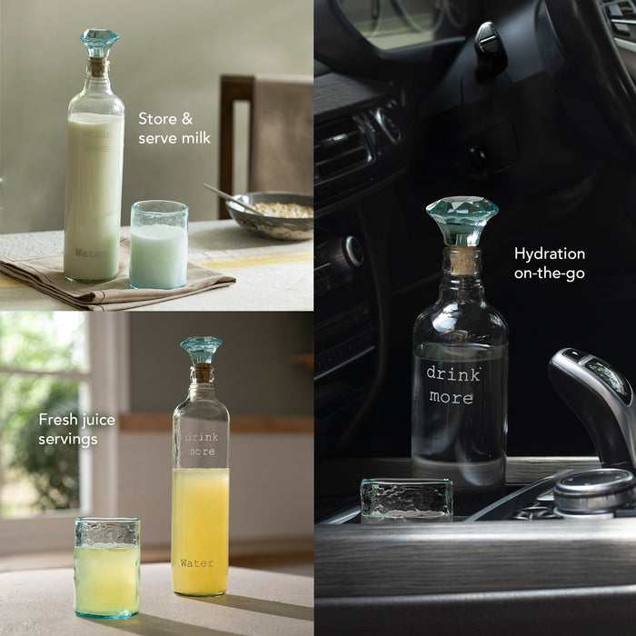 Crown Glass Bottle with Tumbler