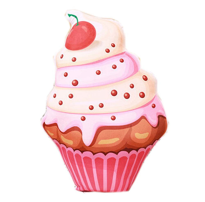 Cutesy Pink Cherry Cupcake Plush Stuffed Throw Pillow Doba