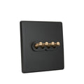 Dark Grey Retro 1-4 G, 2 Way Toggle Switch - 4 Gang - Level Decor