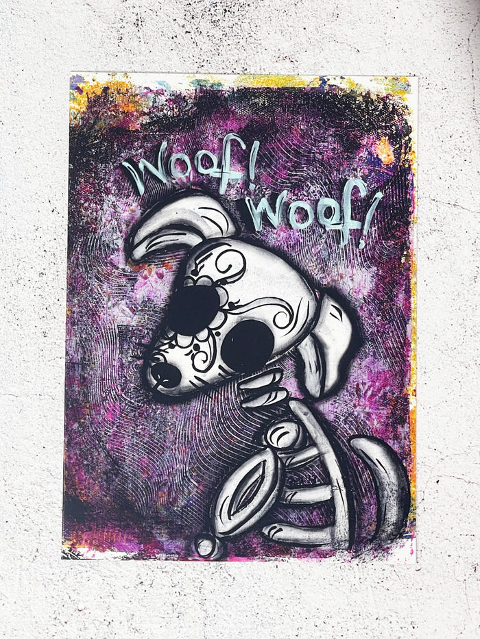 Day of the Dead Greeting Card: Muerto Doggie (Woof! Woof!)