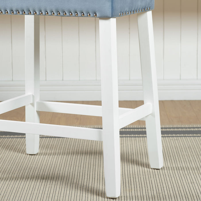 Devonshire Set of 2 Tufted Saddle Seat Stools Doba