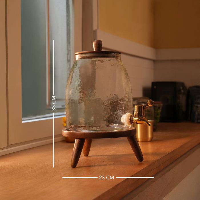 Dew Water Dispenser With Wooden Stand - 3 Ltr