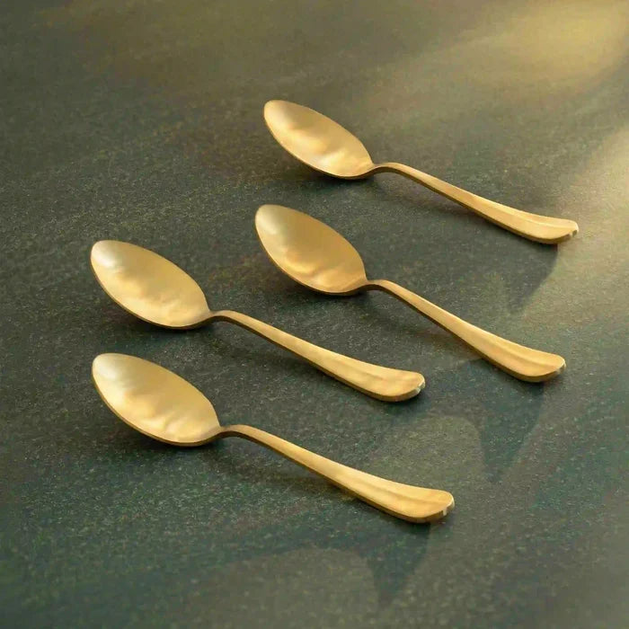 Dinner Spoon Set of 4 Champagne Gold Matt Finish