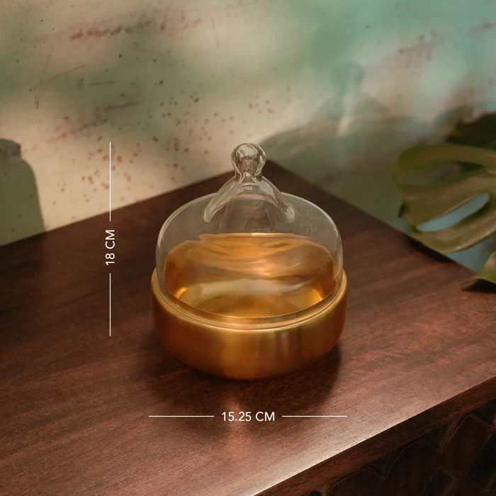 dome cloche with metal base - small