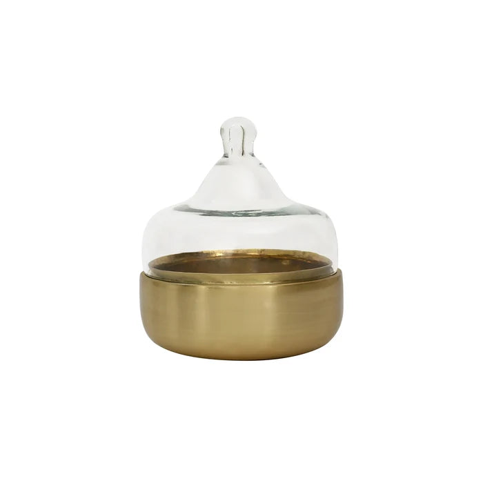 dome cloche with metal base - small