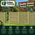 Double Slatted Panel 1.8m x 1.8m Pressure Treated-Eclipse Fencing