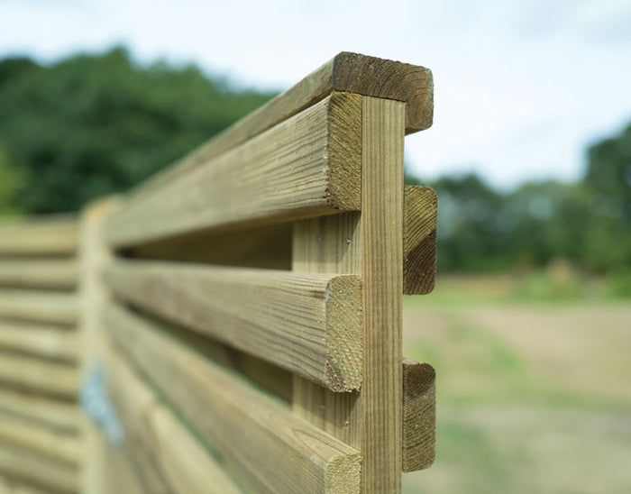 Double Slatted Panel 1.8m x 1.8m Pressure Treated-Eclipse Fencing