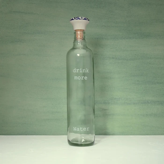 Drink More Glass Water Bottle Set of Two