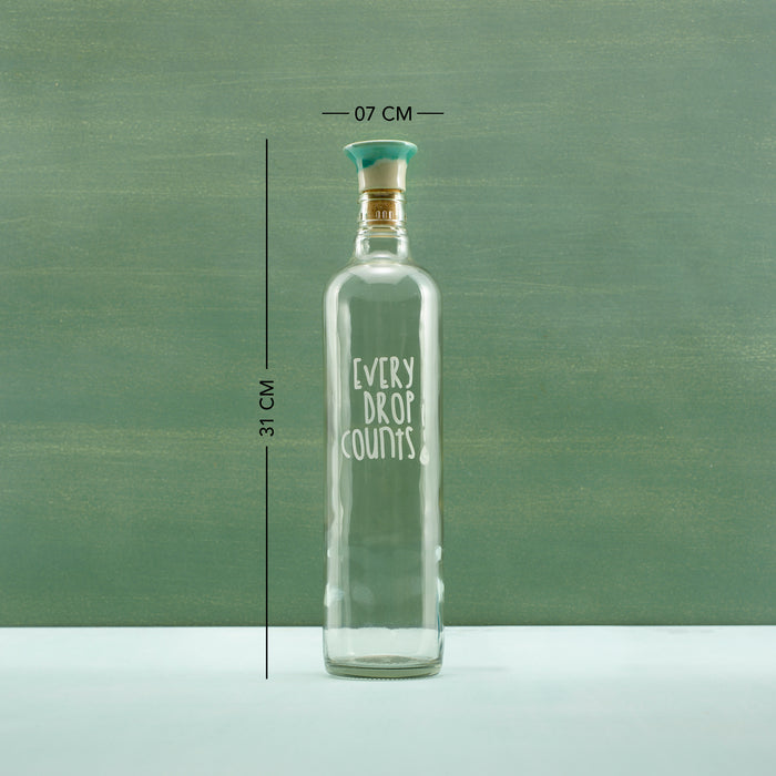 Drop Glass Water Bottle With Ceramic Stopper