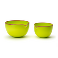 Electric Lime Spouted Glass Bowl, Small