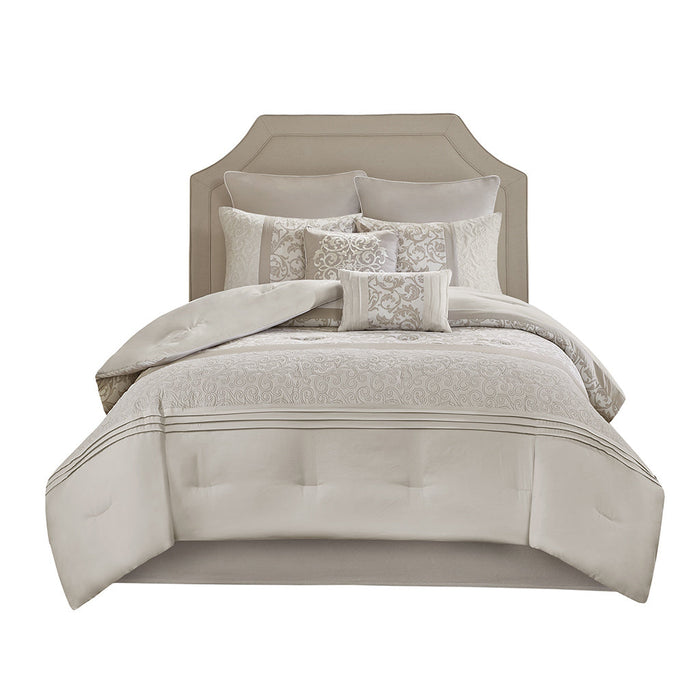 Embroidered 8 Piece Comforter Set Doba