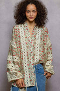 Emmeline Balloon Sleeve See-through Floral Printed Top