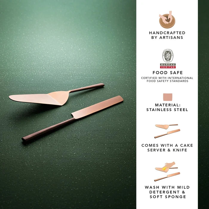 Enigma Rose Gold Cake server Set of Two
