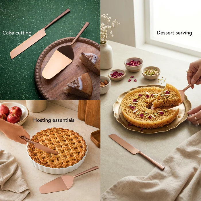 Enigma Rose Gold Cake server Set of Two