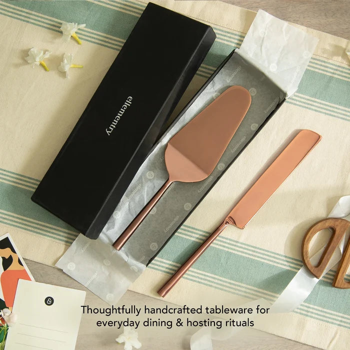 Enigma Rose Gold Cake server Set of Two