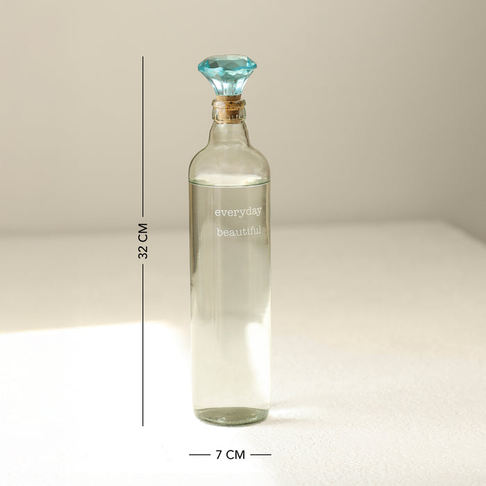 Everyday Glass Bottle With Blue Glass Stopper