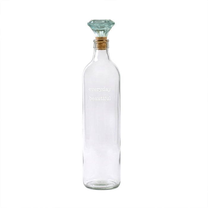 Everyday Glass Bottle With Blue Glass Stopper